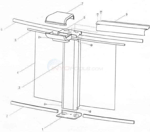 Sequoia 20' Round 52" Wall (Aluminum Top Rail, Aluminum Upright) Diagram