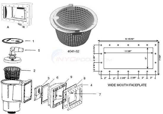 Hayward SP-1091WM Wide Mouth Skimmer Diagram