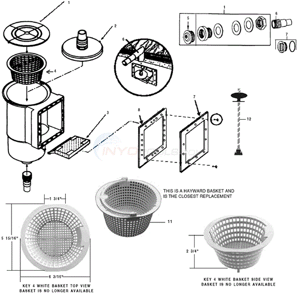 Muskin H22700 Skimmer / Inlet Diagram