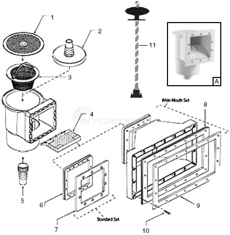 Pentair Hydro Skim Skimmers Parts Inyopools Com Pentair Hydro Skim Skimmers Parts, Above Ground Pool Deck Parts