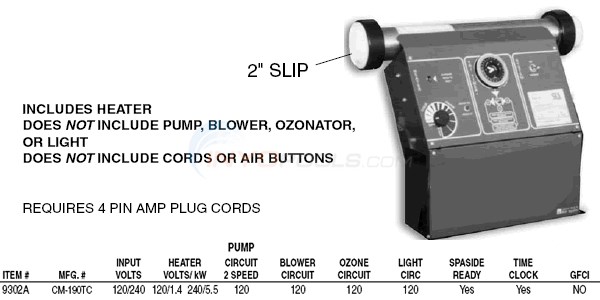 Brett Aqualine Air Control CM 190TC Diagram