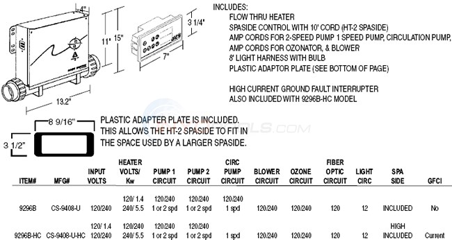 Hydroquip Versi Heat CS-9408 Diagram