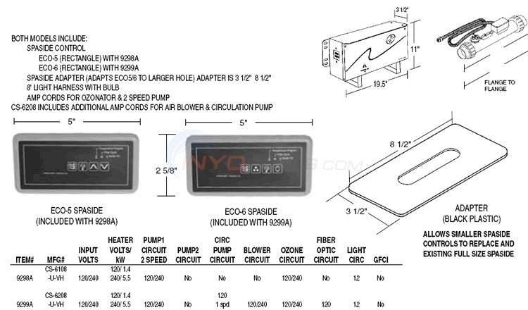 Hydroquip Versi Heat CS-6100 & CS-6208   Diagram