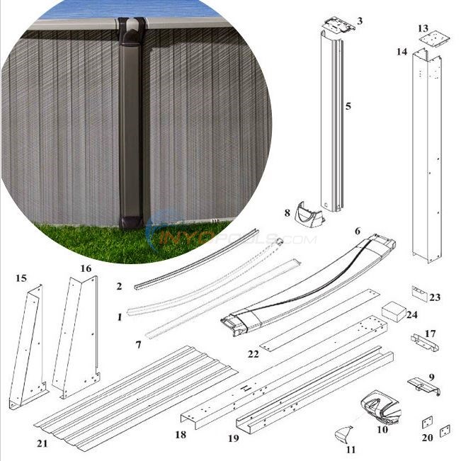 Spirit 54" 21'x43' Yardmore Oval (Resin Top Rail, Steel Upright) Diagram