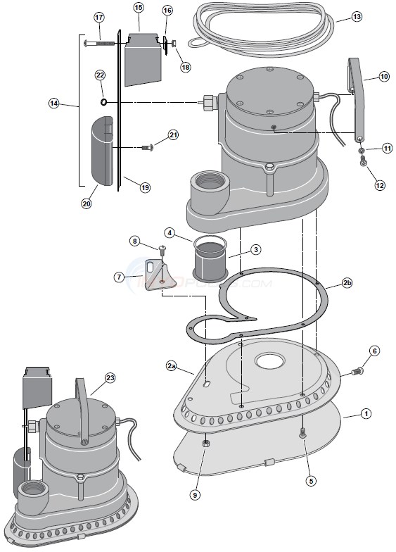 Sta-Rite Submersible Pool Service Pump Diagram