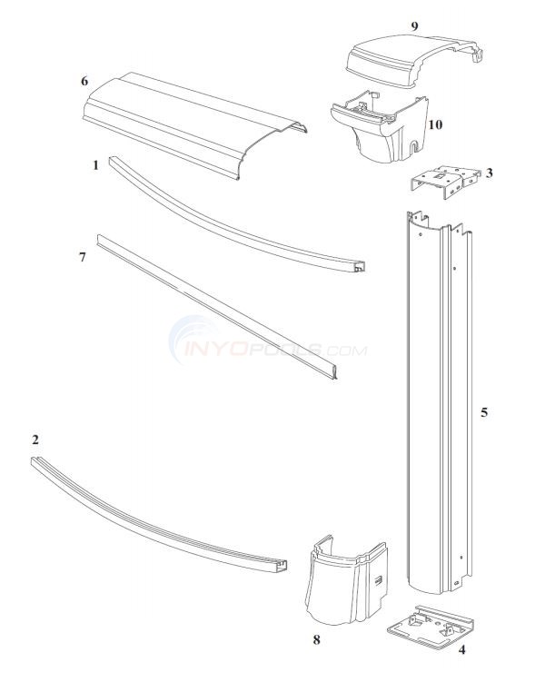 Summerfield 33' Round 54" Wall (Steel Top Rail, Steel Upright)  Diagram