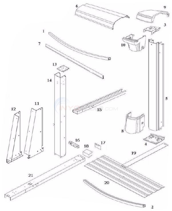 Summerfield 54" 15'x30' Yardmore Oval (Steel Top Rail, Steel Upright) Diagram