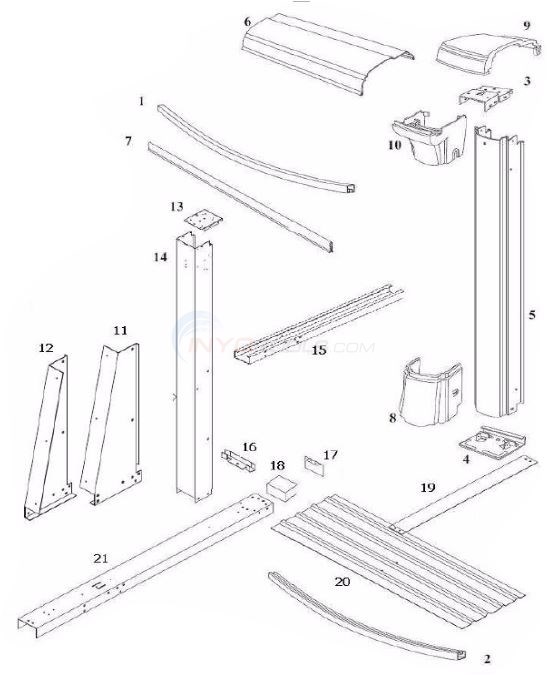 Summerfield 52" 12'x24' Yardmore Oval (Resin Top Rail, Steel Upright) Diagram