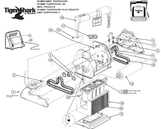 Hayward / Aqua Vac Tiger Shark Diagram