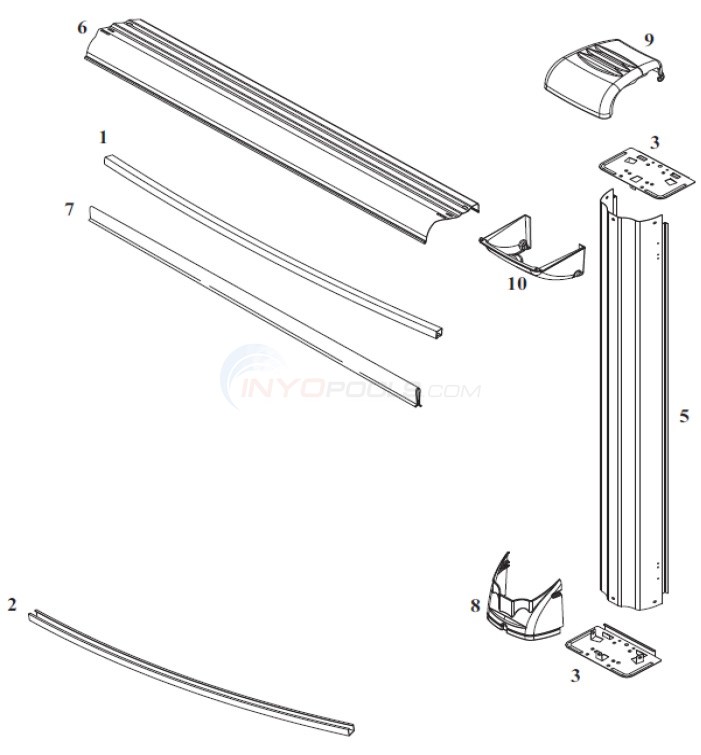 Voyager 18' Round 52" Wall (Steel Top Rail, Steel Upright) Diagram