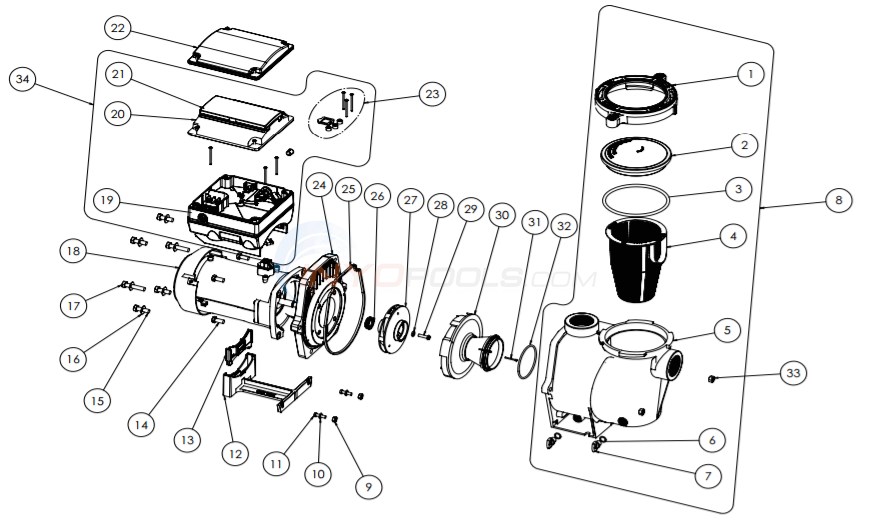 Pentair IntelliFlo 2 VST Variable Speed Pump Diagram