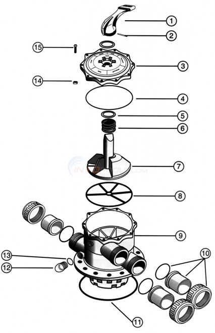 Waterco 2" Top Mount Valve Diagram