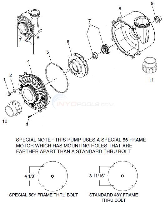 Waterway Executive 48 and 56-Frame Pump Diagram