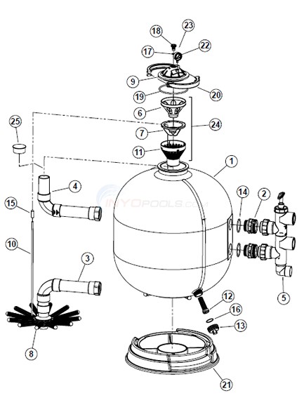 Waterway UltraClean Pro Sand Filter Diagram