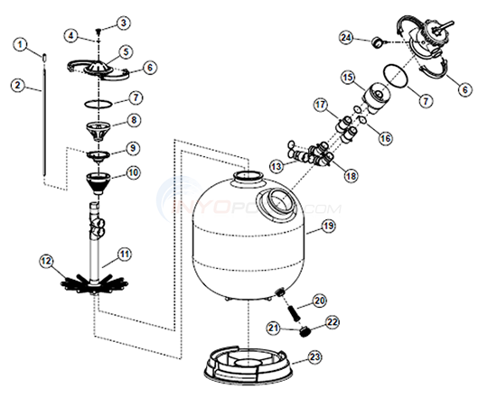 Waterway SmartClean Side Mount Model Diagram