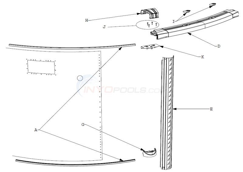 Celebration 15' Round 52" Wall (Resin Top Rail, Steel Upright) Diagram