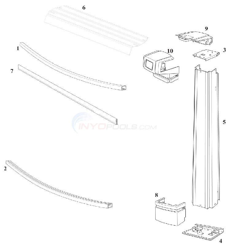 Escalade & Tahitian 30' Round 54" Wall (Resin Top Rail, Wall Printed Steel Upright) Diagram