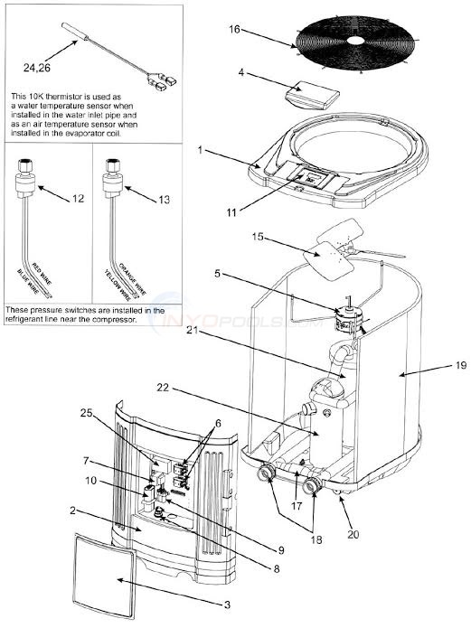 Jandy/Zodiac AE-Ti Heat pump Parts - INYOPools.com