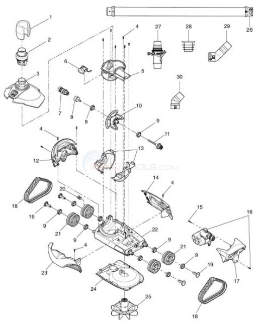 Baracuda / Zodiac MX6 Cleaner Parts - INYOPools.com