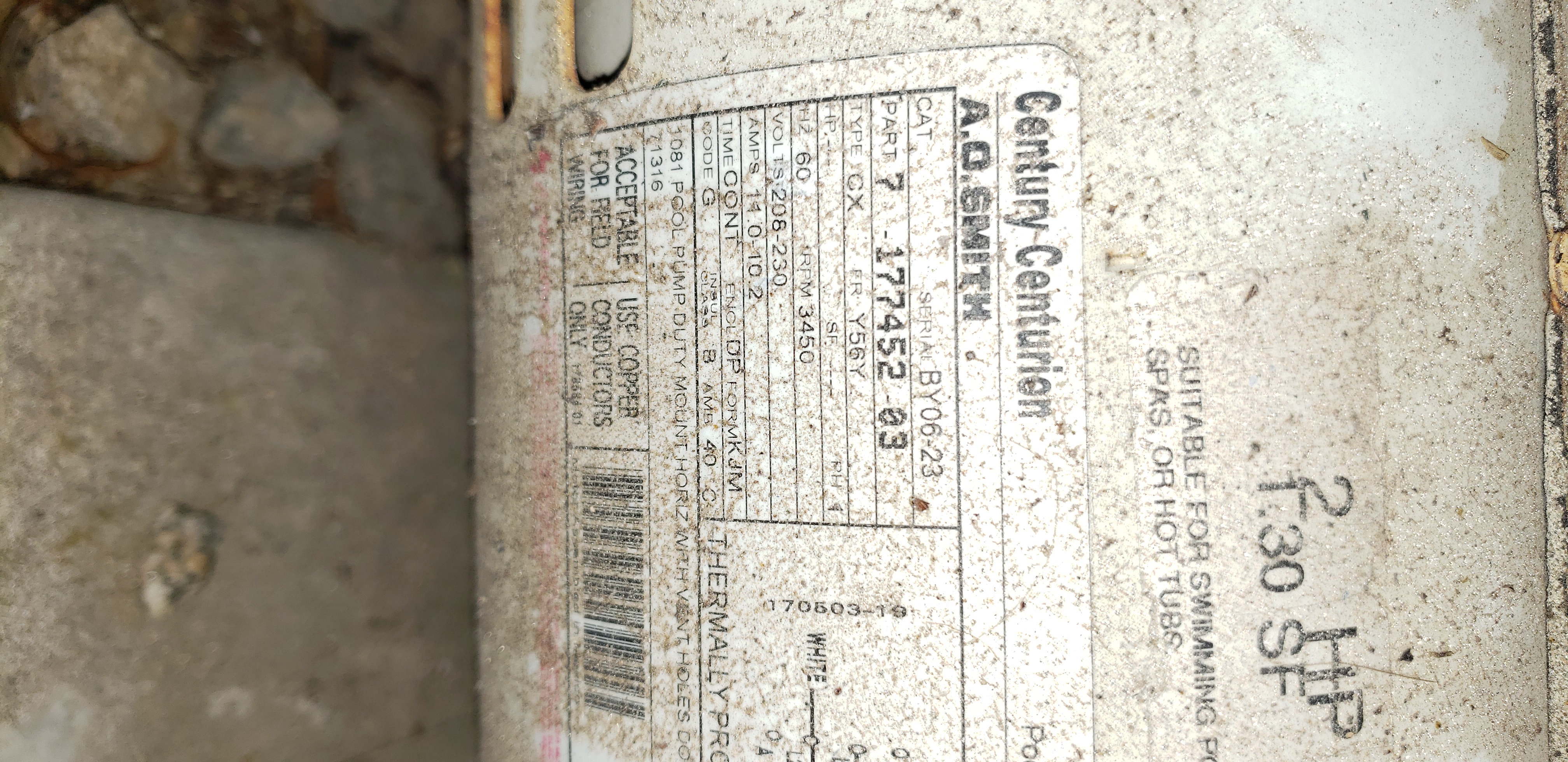 Questions for Century (A.O. Smith) 2.0 HP Up Rate Motor