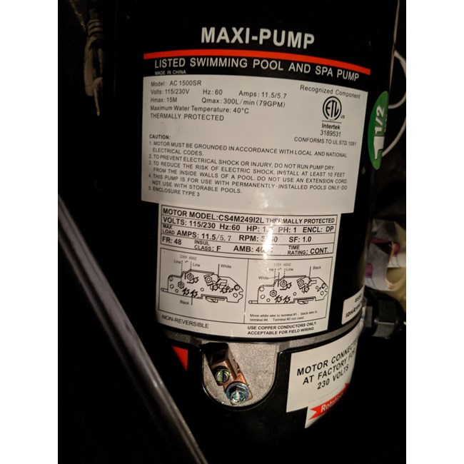 1.5 HP Maxi Above Ground Pool Pump - NE6171B