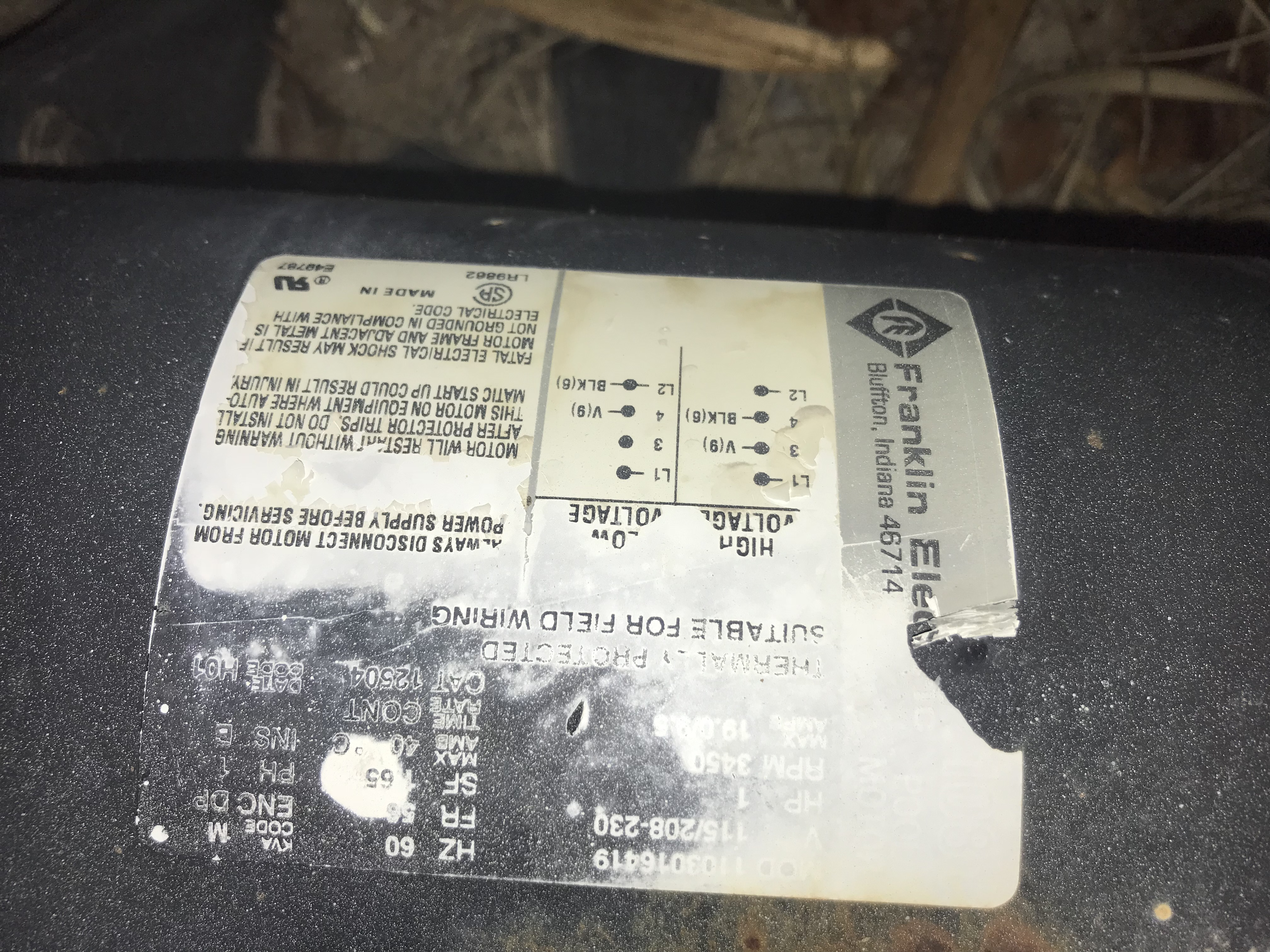 Century (A.O. Smith) 1.0 HP Up Rate Motor, Square Flange 56Y Frame, Single Speed - Model B2853