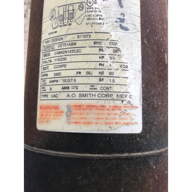 A.O. Smith 3/4 HP Full Rate Two Speed Motor W/ Timer 115V - Round Flange  - B2973T
