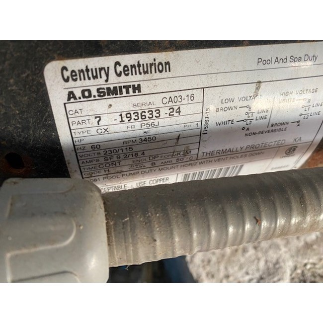 A.O. Smith Century 1.5 HP Round Flange 56J Dual Speed Full Rate Motor - B2977