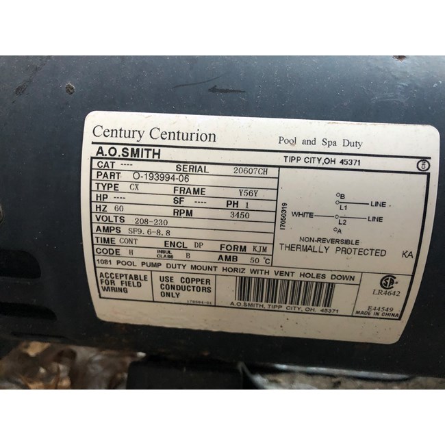 A.O. Smith Century 1.5 HP Square Flange 56Y Full Rate EE Motor - B2842