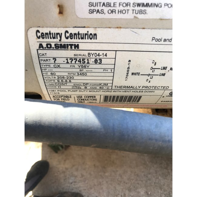 Century (A.O. Smith) 1.5 HP Full Rate EE Motor, Square Flange 56Y Frame, Single Speed - Model B2842
