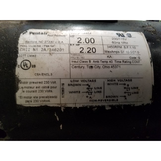 A.O. Smith Century 1.5 HP Square Flange 56Y Full Rate Motor - B2858