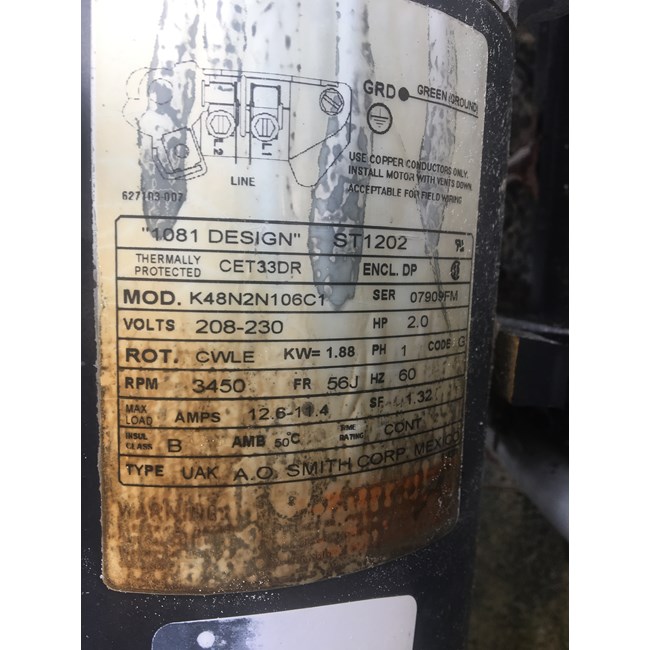 A.O. Smith Century 2.0 HP Round Flange 56J Full Rate Motor - ST1202