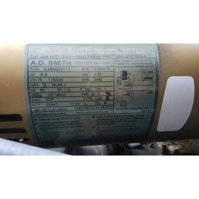 A.O. Smith Century 2.0 HP Round Flange 56J Up Rate Motor - UST1202
