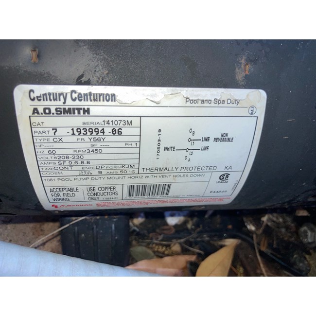 A.O. Smith Century 2.0 HP Square Flange 56Y Dual Speed Full Rate Motor - B2984