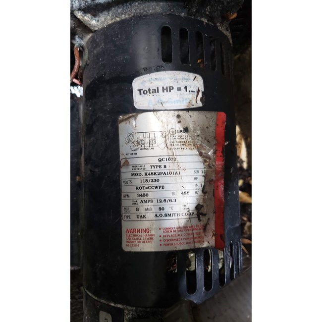 A.O. Smith Century 3/4 HP Square Flange 48Y Full Rate EE Motor - QC1072