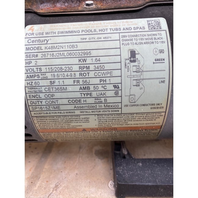 A.O. Smith Discontinued V-Green 2.7 HP Round Flange 56J Variable Speed Motor - ECM27CU