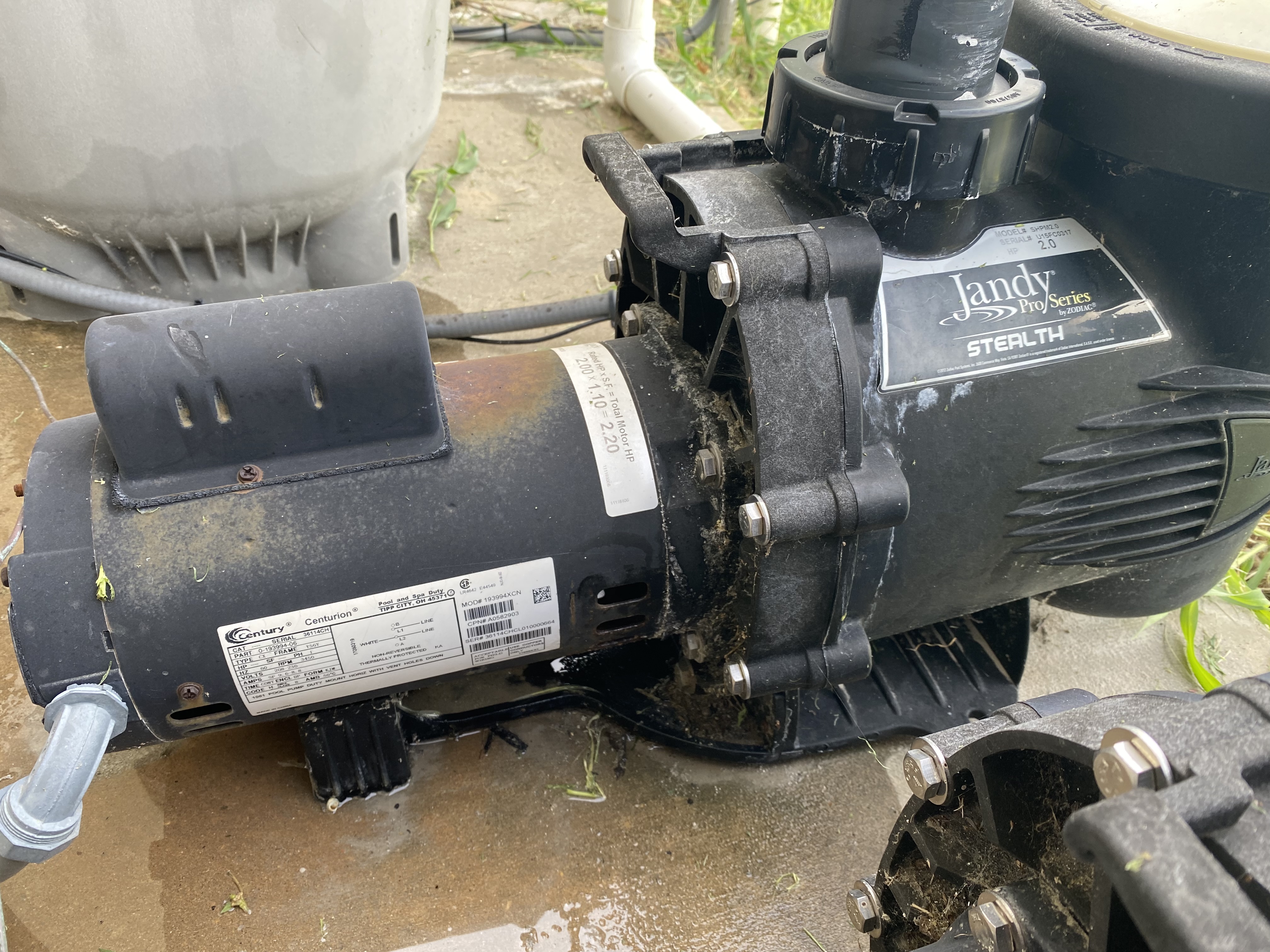 Century® (A.O. Smith) 2.0 HP Up-Rate Pool Pump Motor - B855  Square Flange | 56Y Frame | Single Speed - B2855