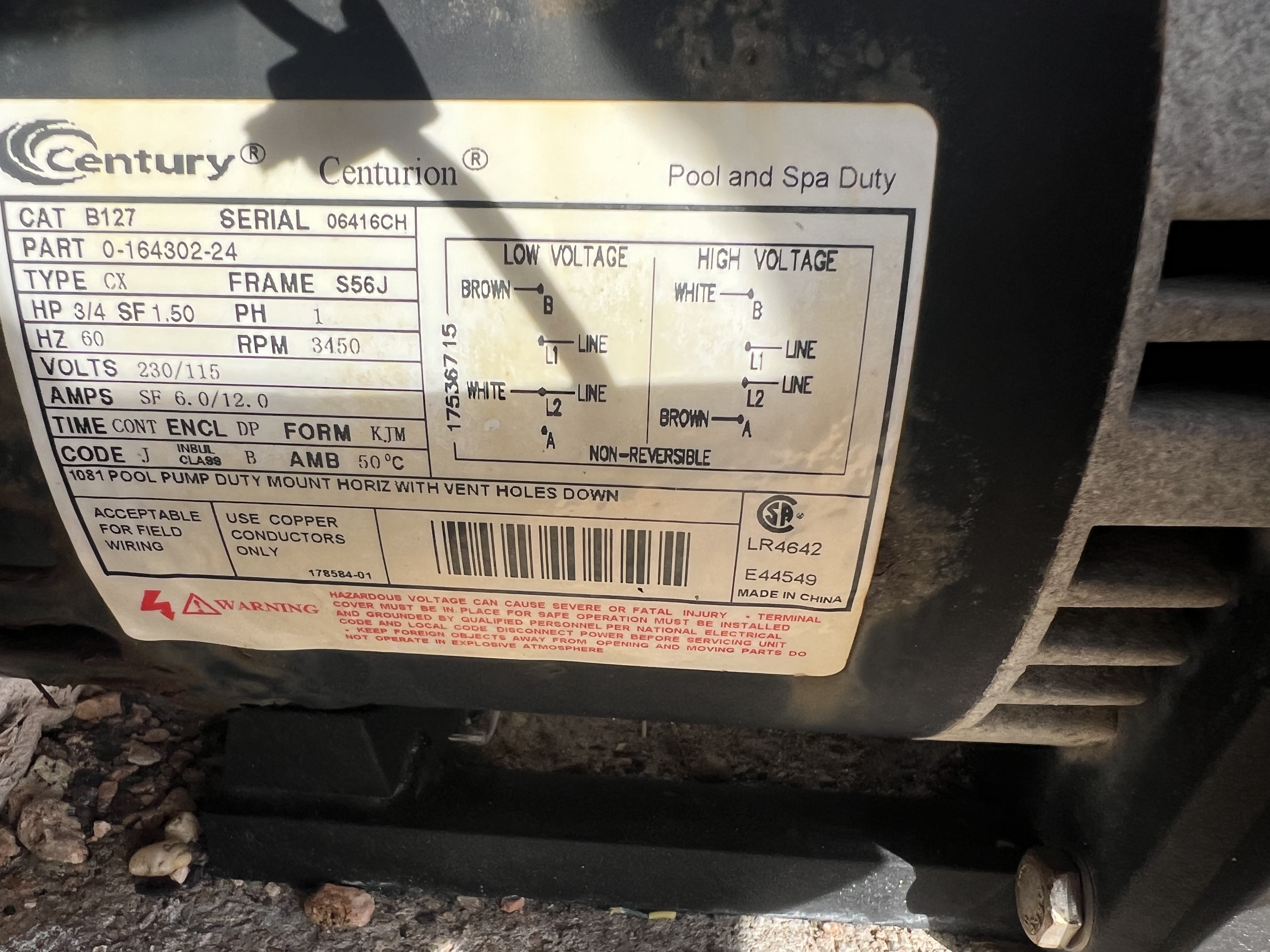 Century (A.O. Smith) 1.65 HP Motor, V-Green, Round Flange 56J, Variable Speed, 208-230V - Model ECM16CU (Discontinued)