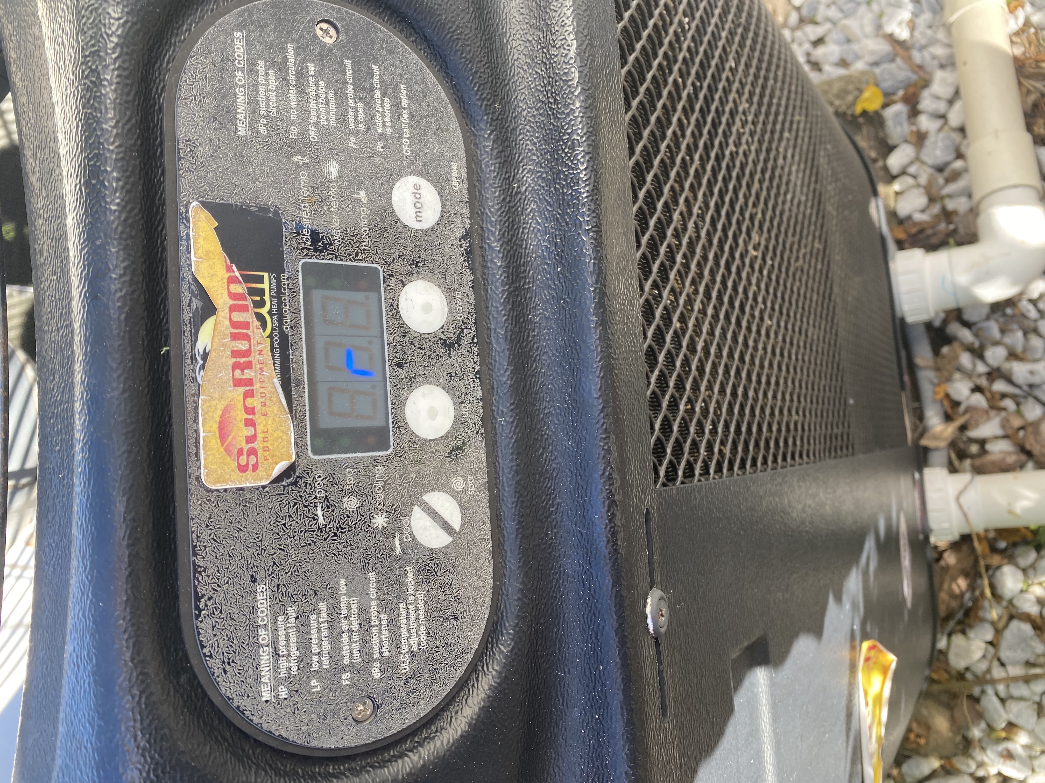 AquaCal CONTROL PANEL ASSEMBLY 100/120 "H" REVISION 4 BUTTON ECS0276