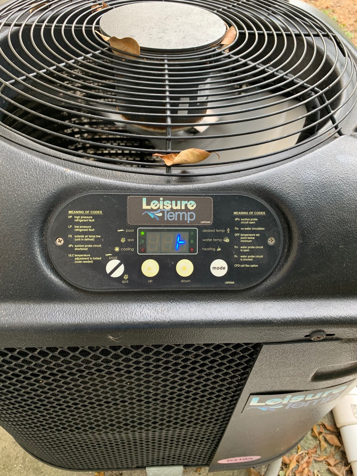 AquaCal CONTROL PANEL ASSEMBLY 100/120 "H" REVISION 4 BUTTON ECS0276