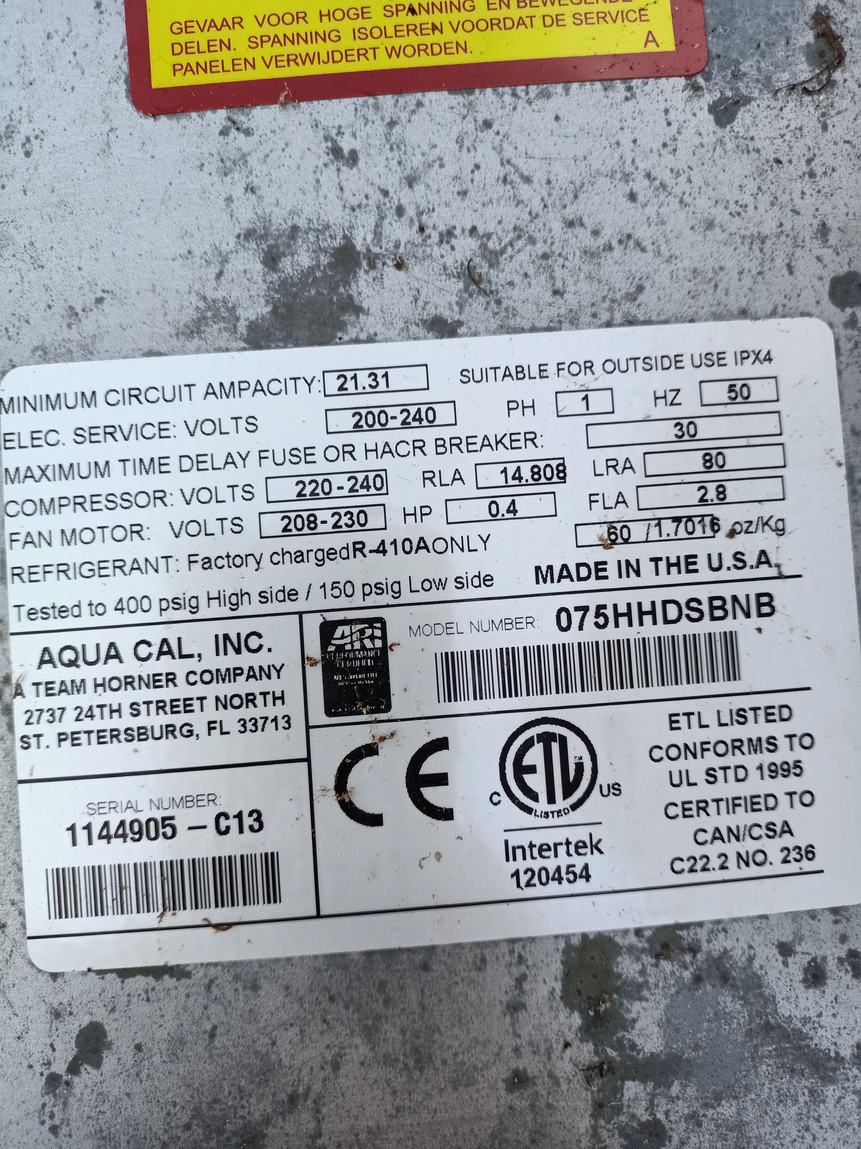 AquaCal WATER TEMPERATURE / DEFROST SENSOR 10K OHMS (STK0021) 6105D