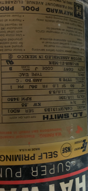 Century (A.O. Smith) 0.75 HP Up Rate Motor, Round Flange 56J Frame, Single Speed - Model UST1072