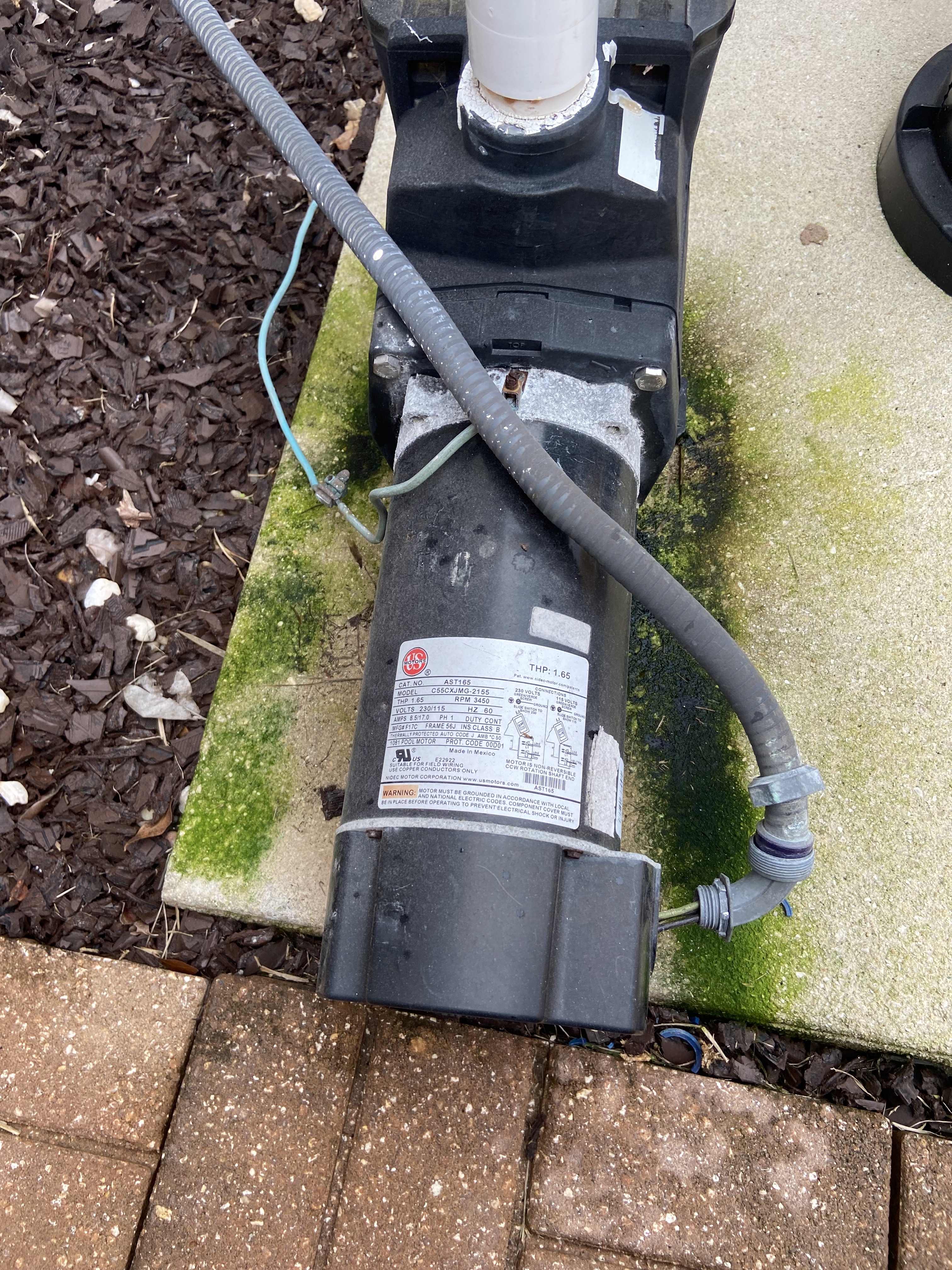 A.O. Smith Century® UST1152 - 1.5 HP Replacement Pool Pump Motor  Round Flange | 56J Frame | Single Speed