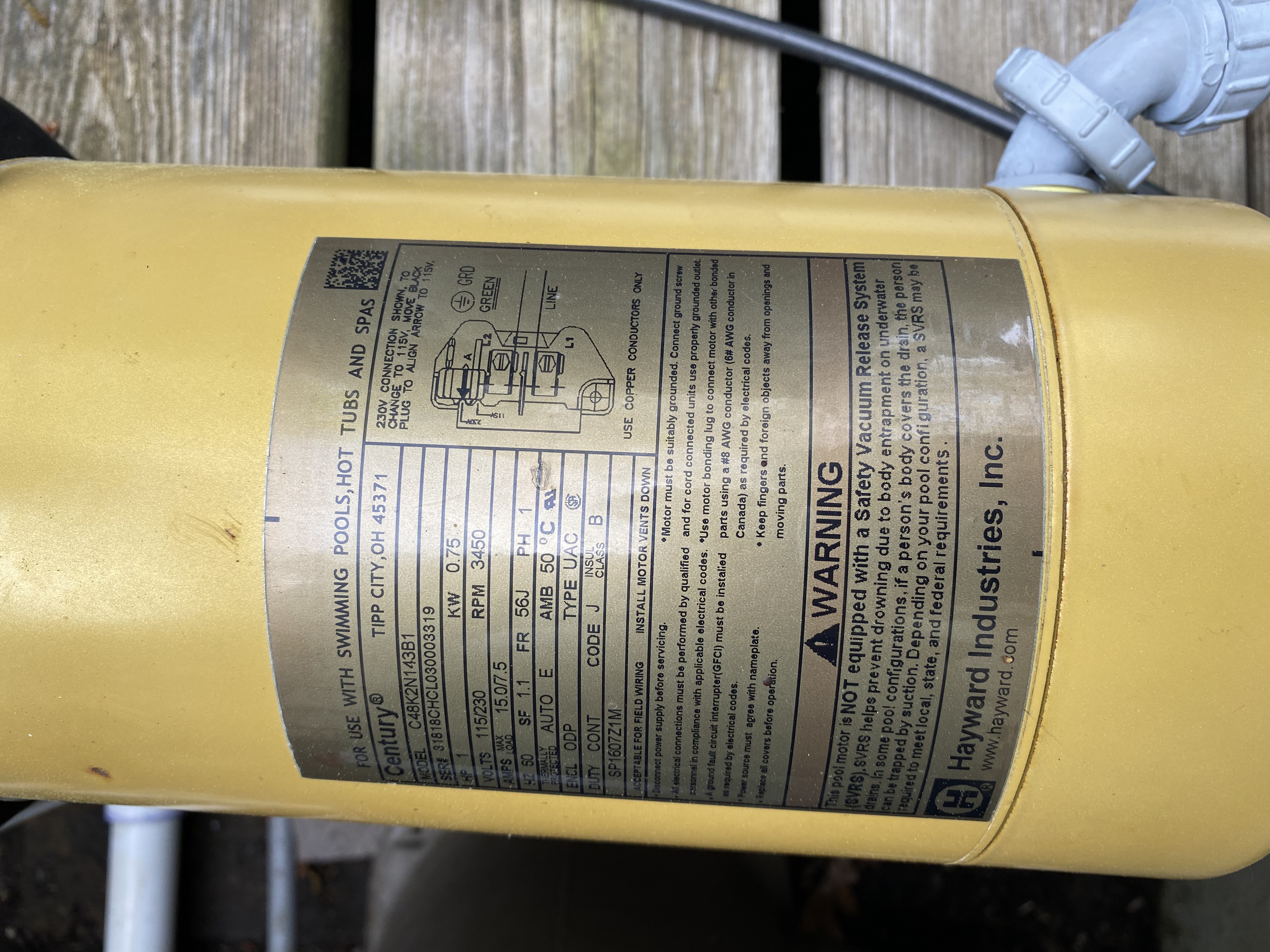 Century (A.O. Smith) 1.65 HP Motor, V-Green, Round Flange 56J, Variable Speed, 208-230V - Model ECM16CU (Discontinued)