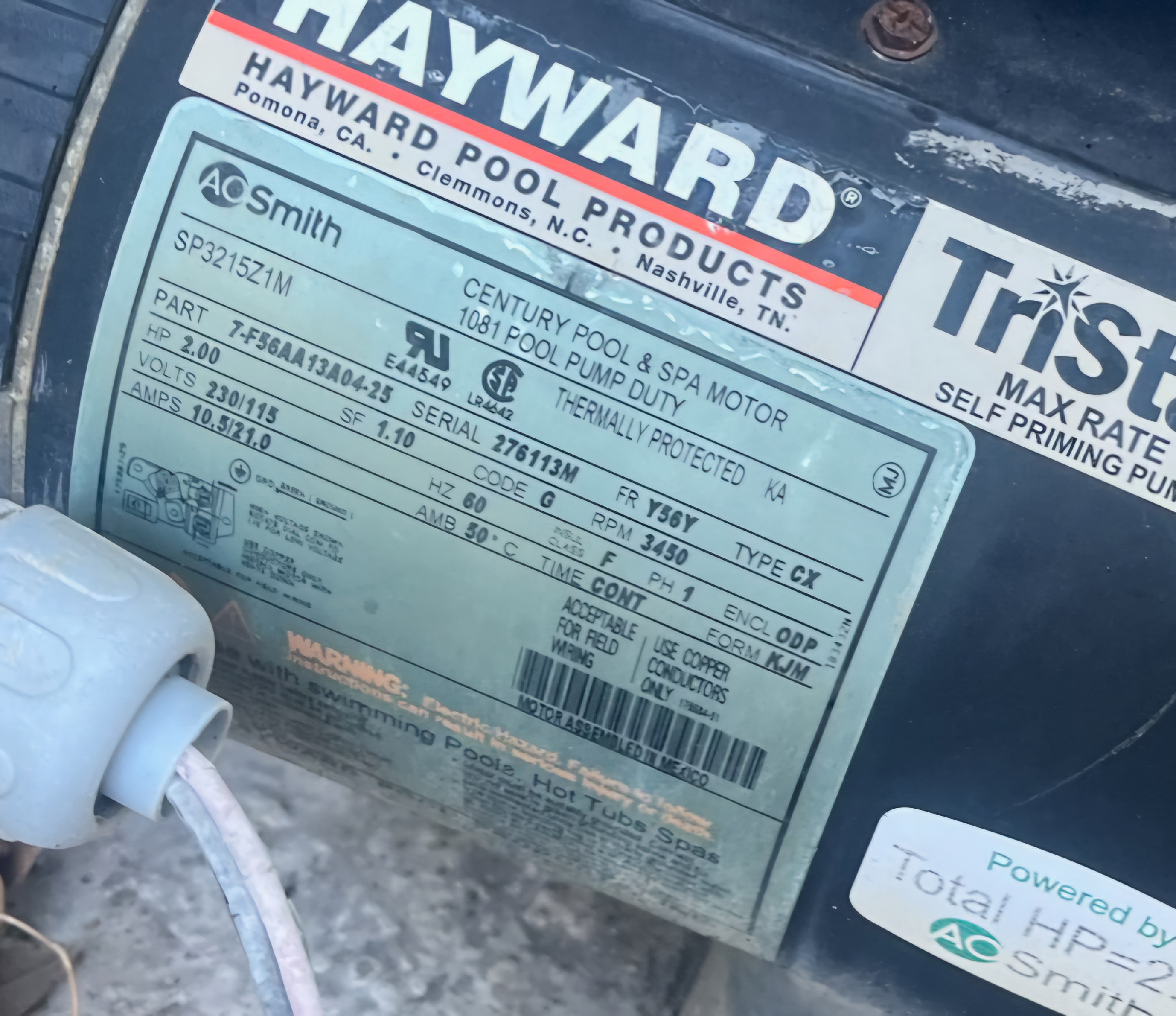 Questions for Century (A.O. Smith) 2.0 HP Up Rate Motor
