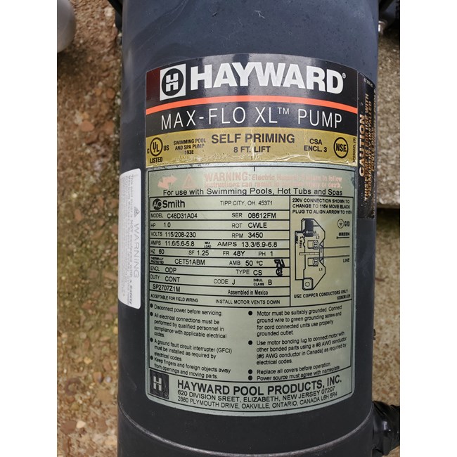 Hayward Max-Flo II 1.5 HP Pool Pump Motor - SPX2710Z1M