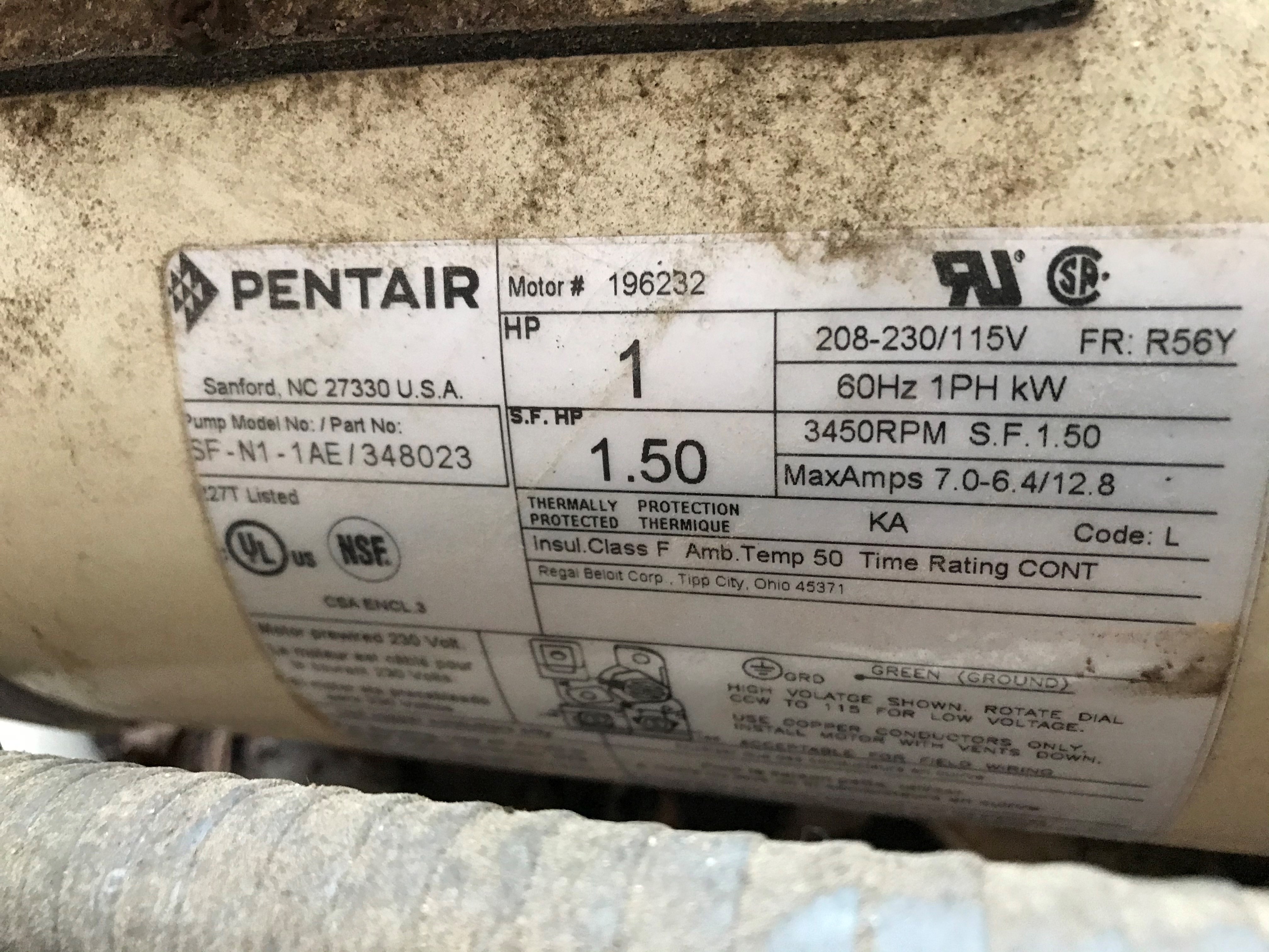 Hello. I'm looking to buy this replacement motor for my Pentair