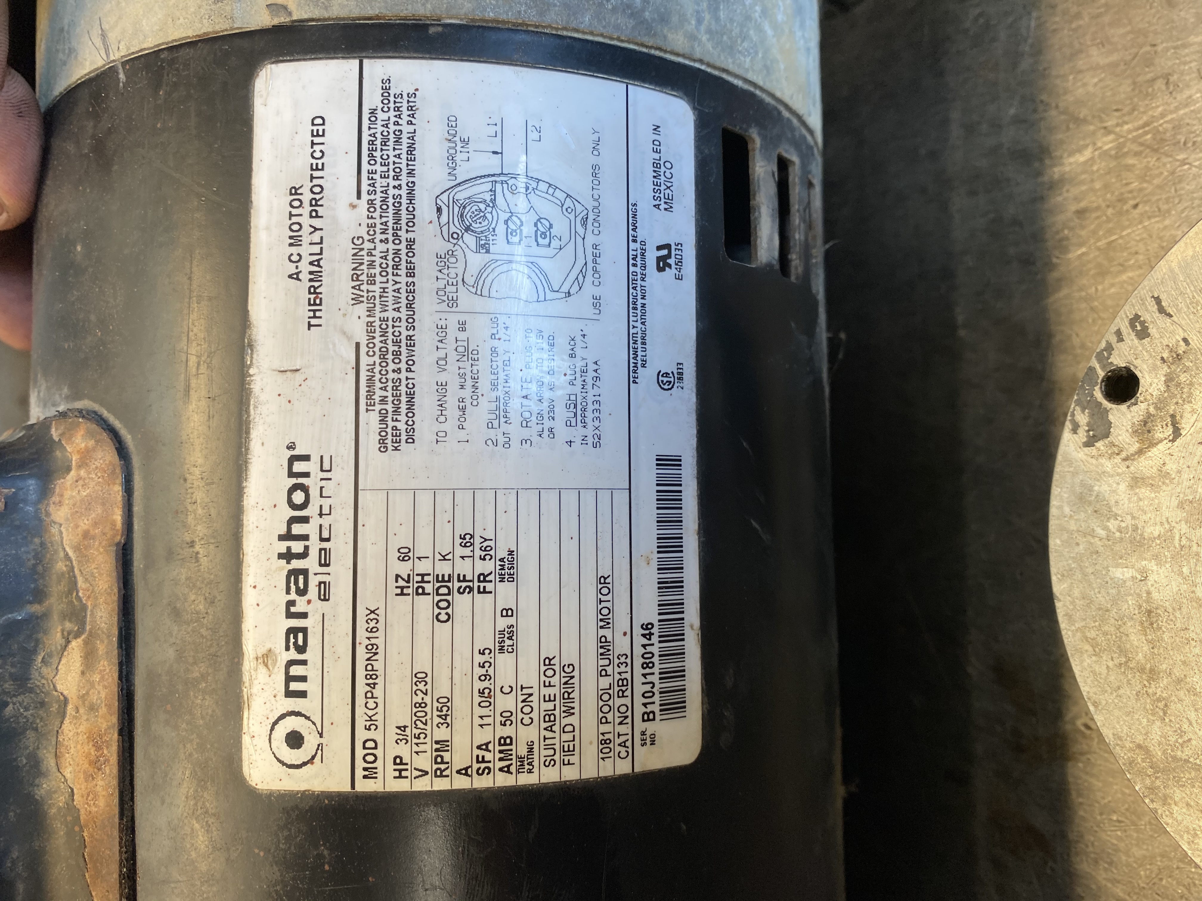 Questions for Century (A.O. Smith) 0.75 HP Up Rate Motor