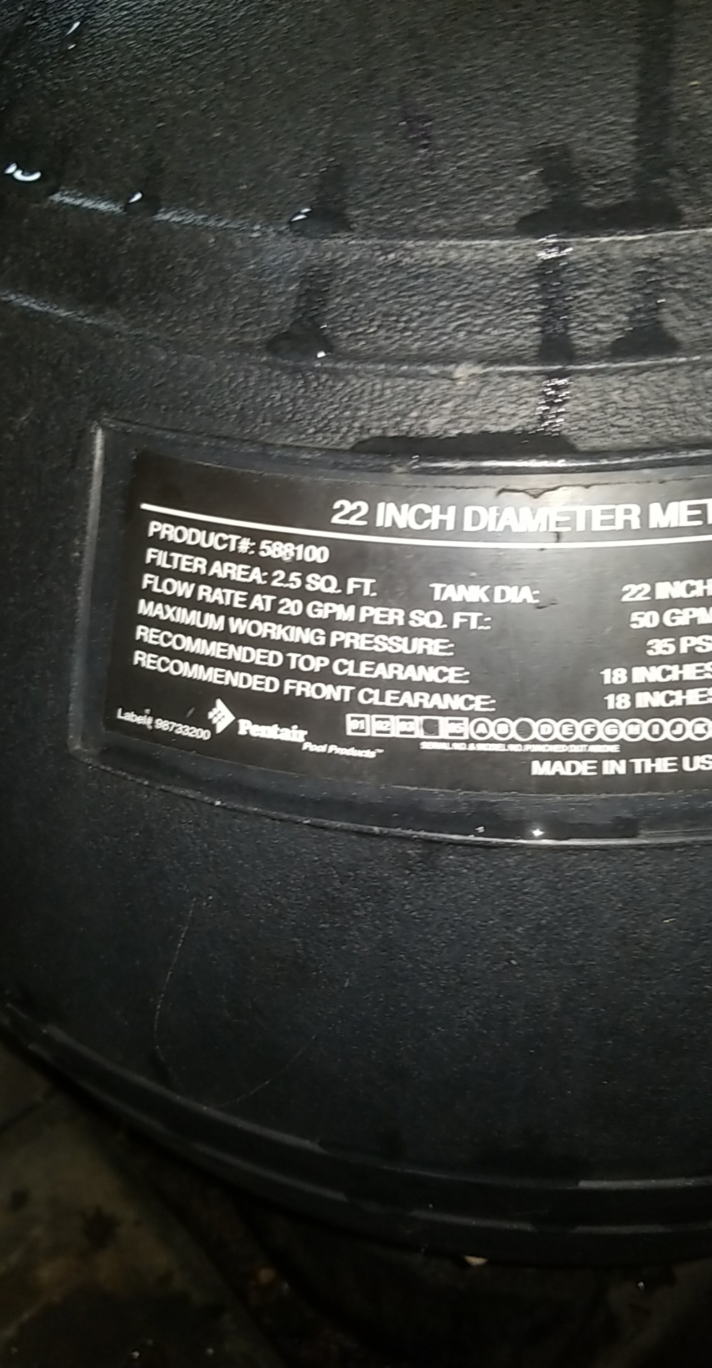 Pentair 1.5" Top Mount Clamp Style Valve - 261186