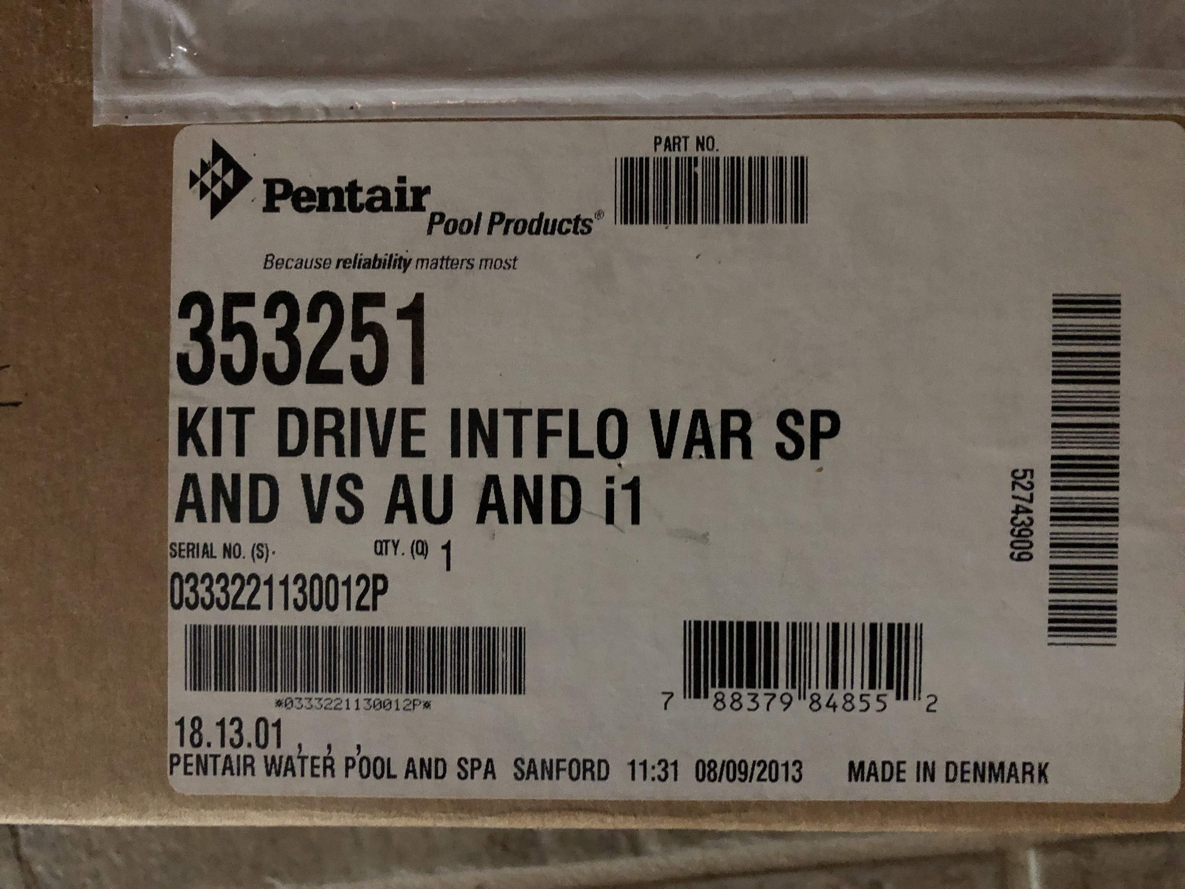 Pentair IntelliFlo VS/i1/2VST Drive Kit w/ Keypad - 356879Z
